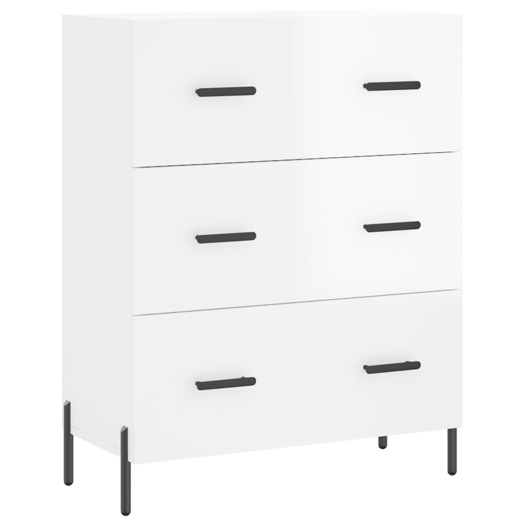 vidaXL Highboard High Gloss White 69.5x34x180 cm Engineered Wood