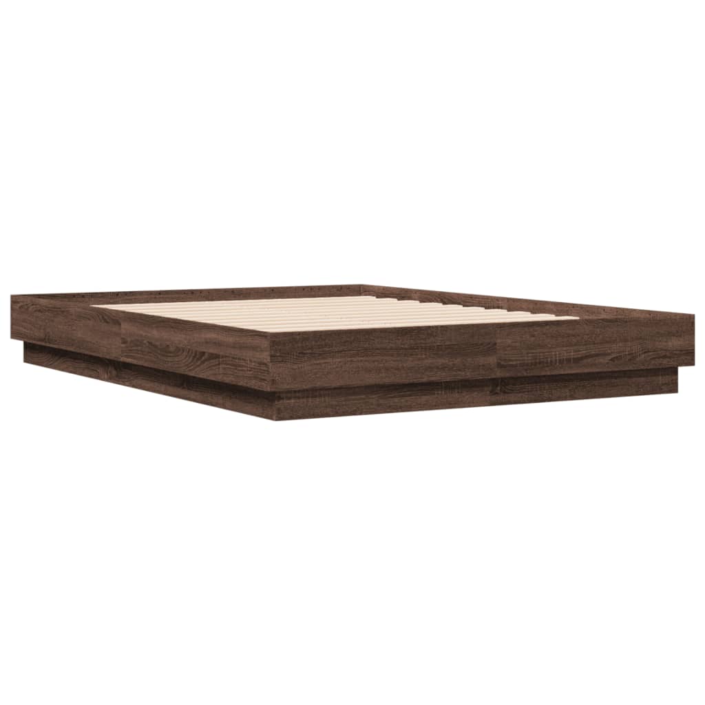 vidaXL Bed Frame without Mattress Brown Oak 140x190 cm