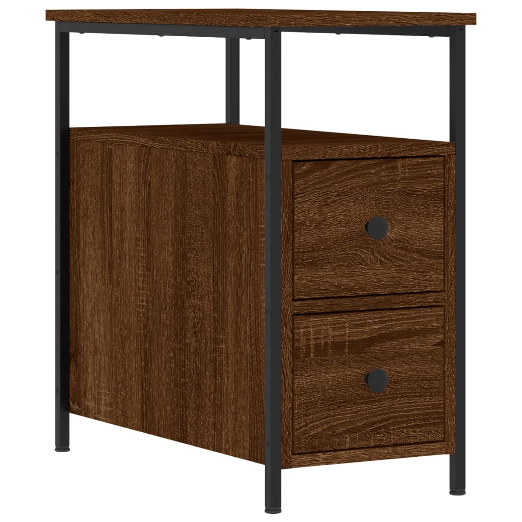 vidaXL Bedside Cabinet Brown Oak 30x60x60 cm Engineered Wood