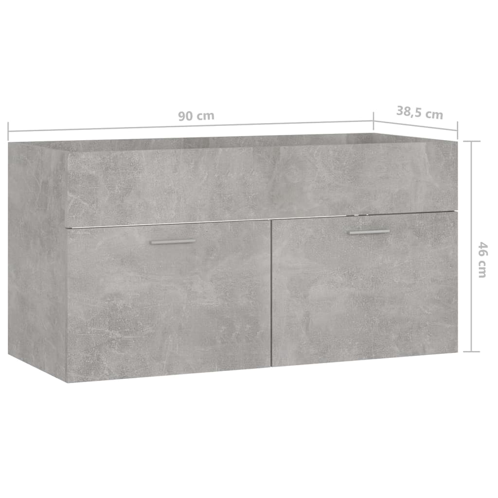 vidaXL Bathroom Furniture Set Concrete Grey Engineered Wood