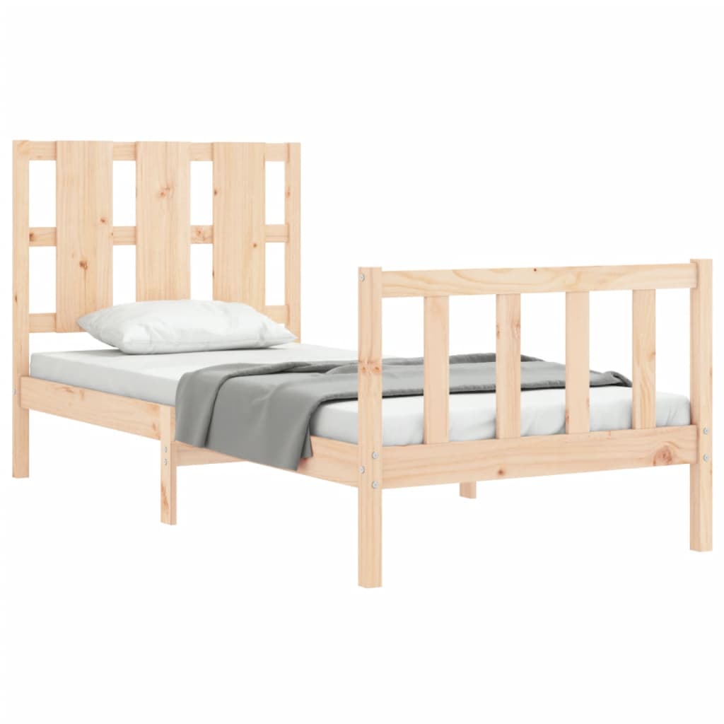 vidaXL Bed Frame without Mattress Small Single Solid Wood Pine