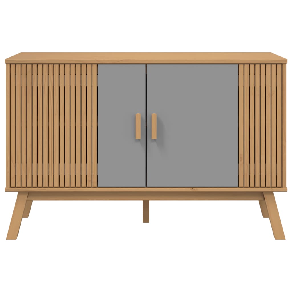 vidaXL Sideboard OLDEN Grey and Brown 114x43x73.5 cm Solid Wood Pine