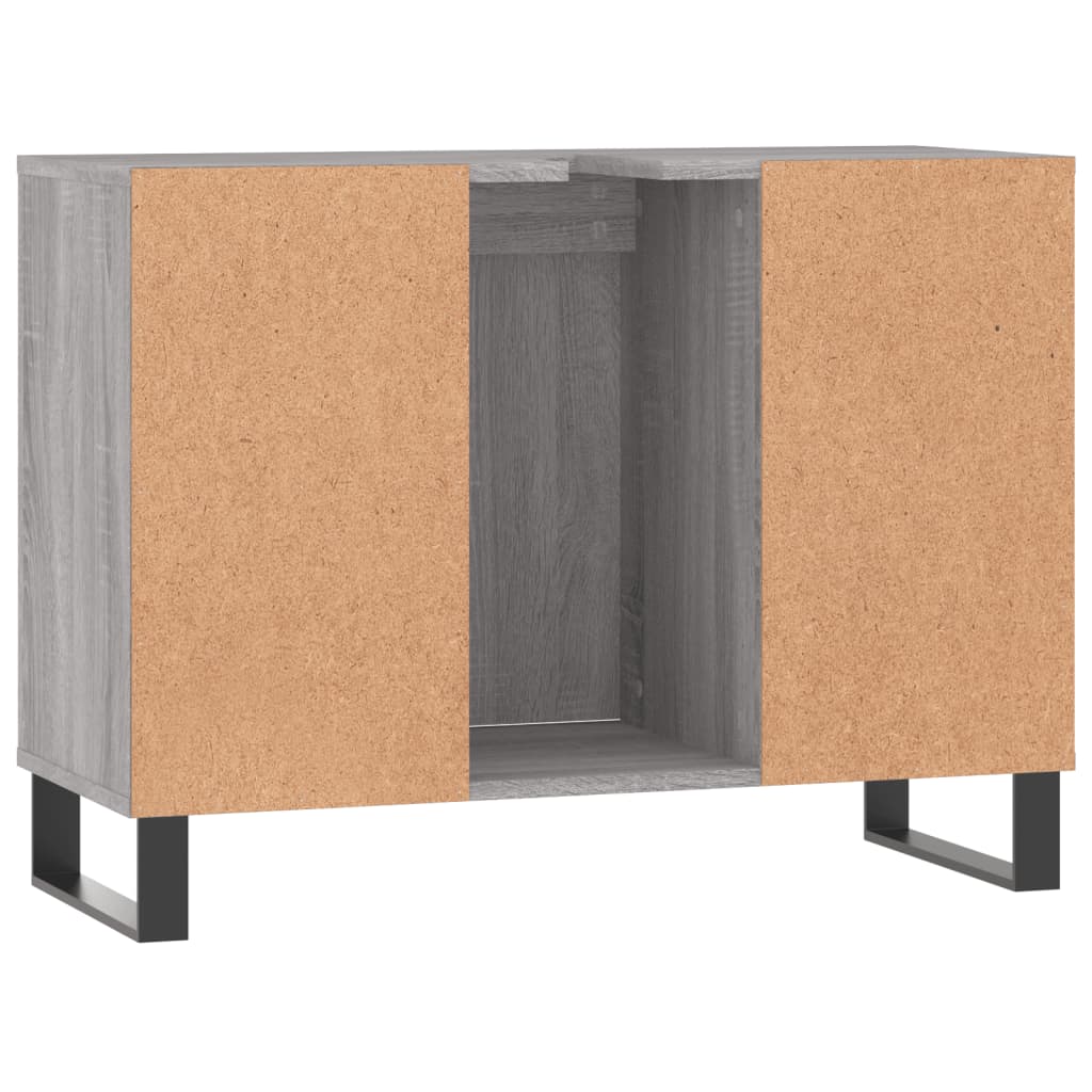 vidaXL Bathroom Cabinet Grey Sonoma 80x33x60 cm Engineered Wood