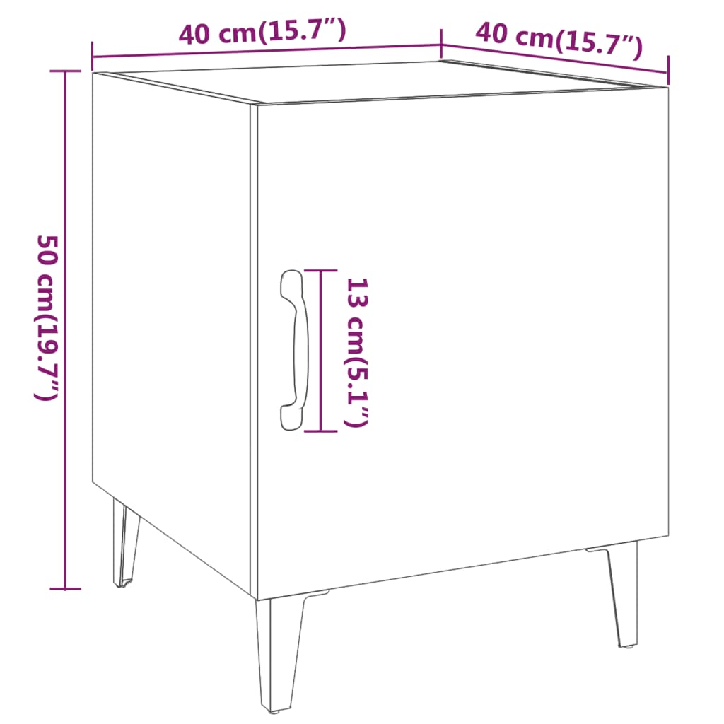 vidaXL Bedside Cabinets 2 pcs High Gloss White Engineered Wood