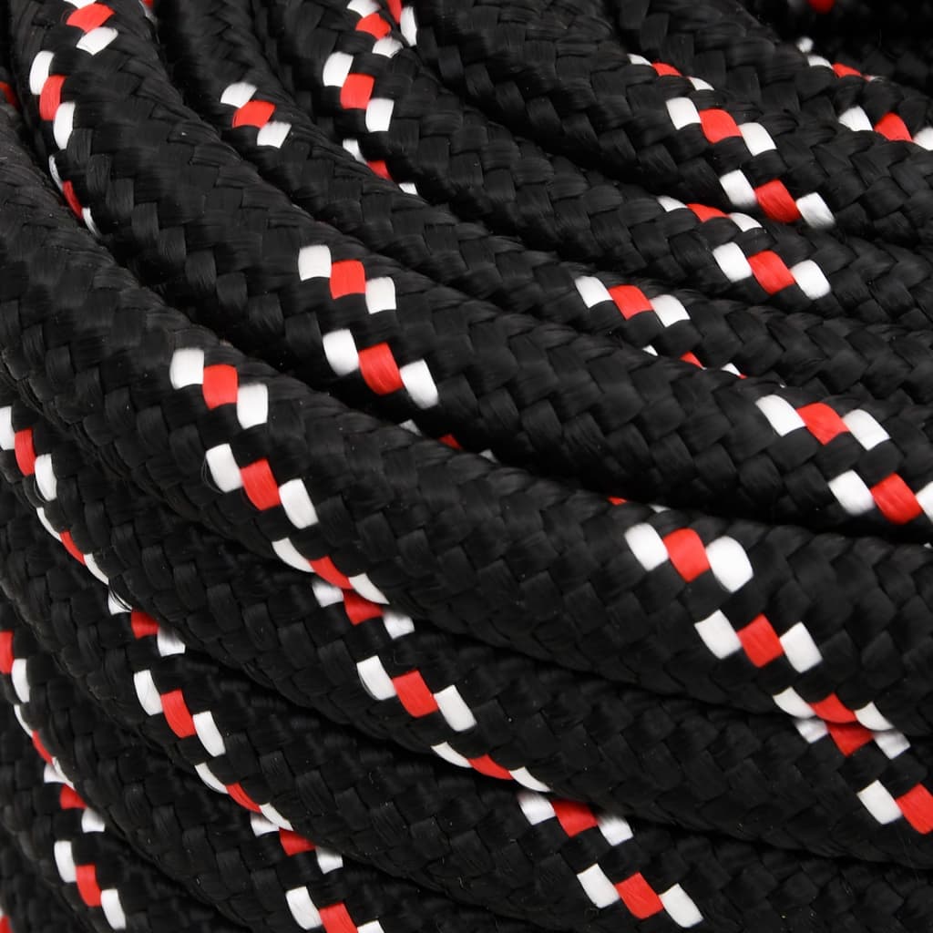 vidaXL Boat Rope Black 20 mm 100 m Polypropylene