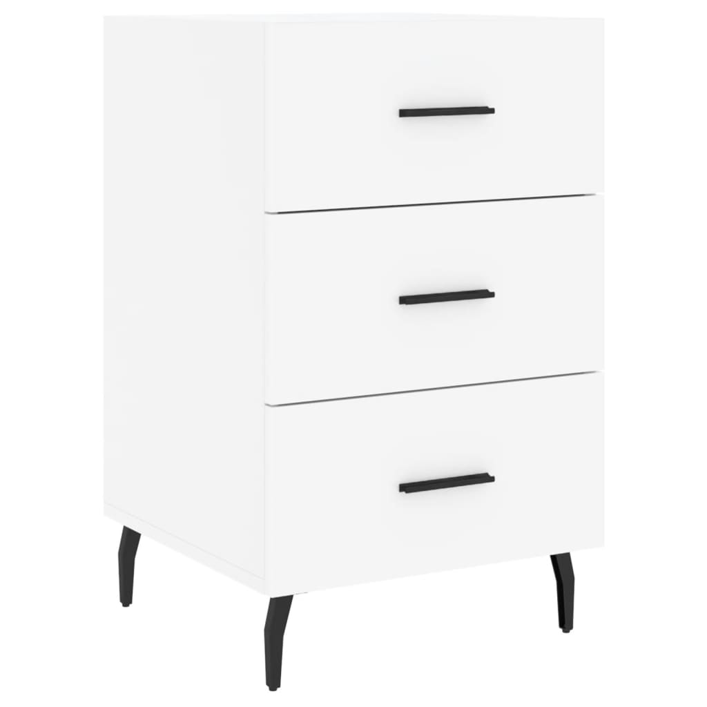 vidaXL Bedside Cabinet White 40x40x66 cm Engineered Wood