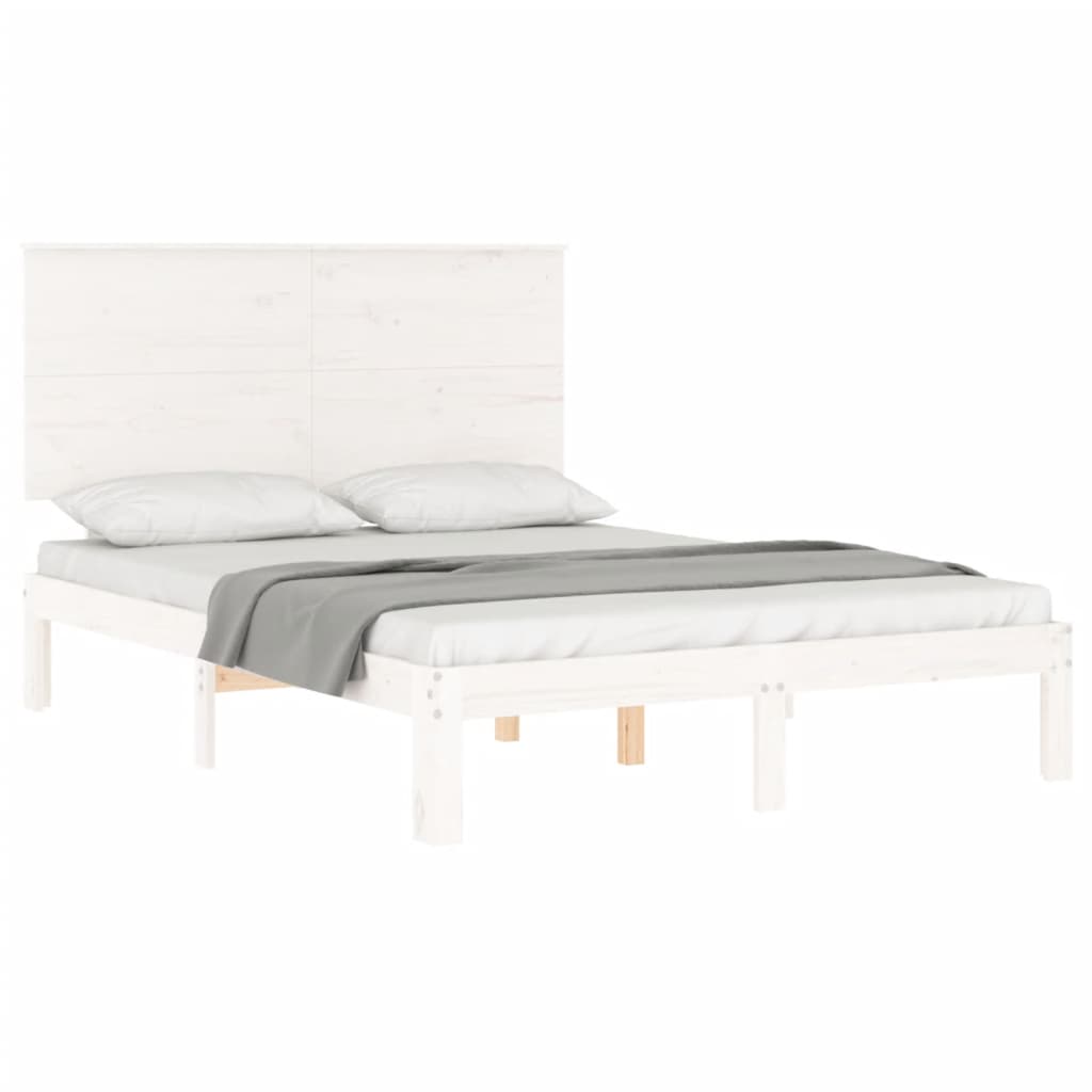 vidaXL Bed Frame without Mattress White 120x200 cm Solid Wood Pine