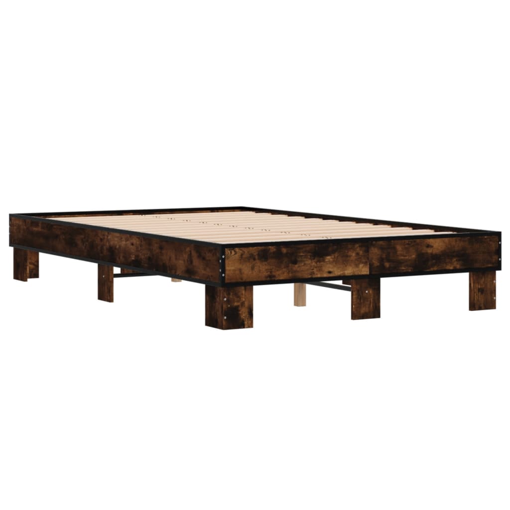 vidaXL Bed Frame without Mattress Smoked Oak 120x200 cm