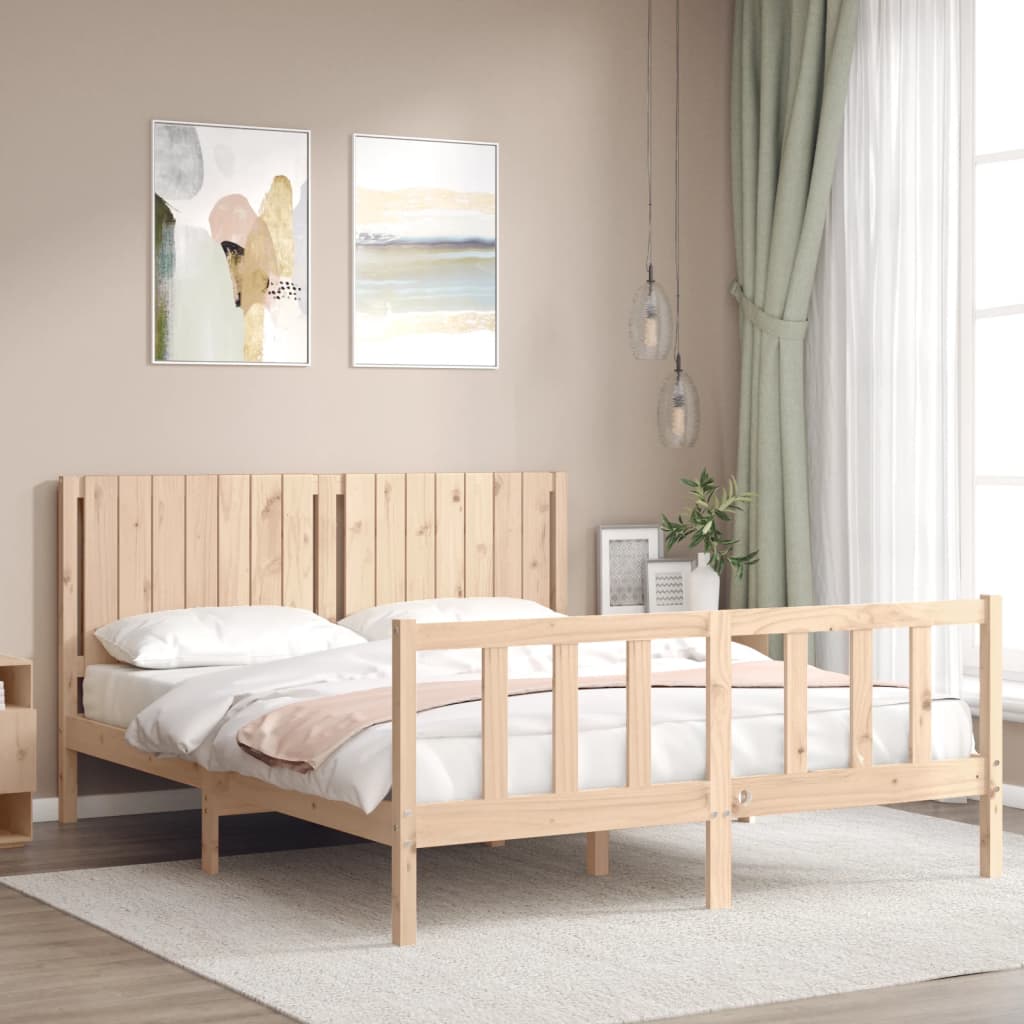 vidaXL Bed Frame without Mattress 160x200 cm Solid Wood Pine