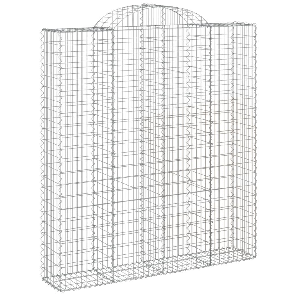 vidaXL Arched Gabion Baskets 4 pcs 200x50x220/240 cm Galvanised Iron