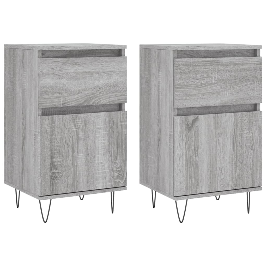 vidaXL Sideboards 2 pcs Grey Sonoma 40x35x70 cm Engineered Wood