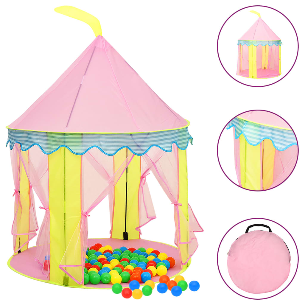 vidaXL Children Play Tent with 250 Balls Pink 100x100x127 cm