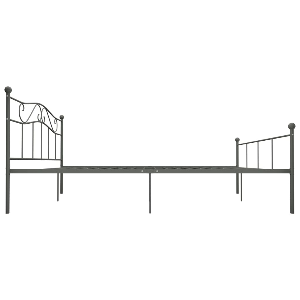 vidaXL Bed Frame without Mattress Grey Metal 180x200 cm Super King