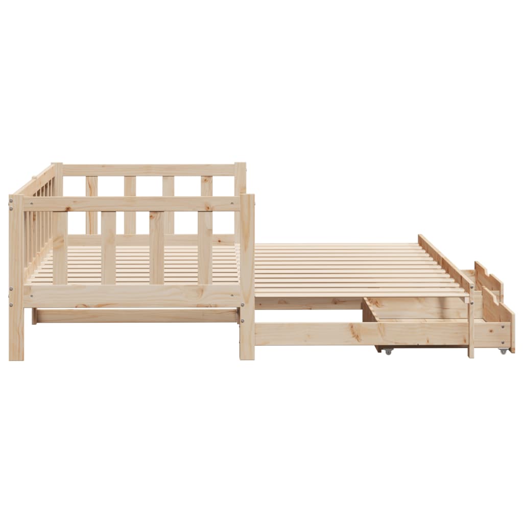 vidaXL Daybed with Trundle and Drawers without Mattress 90x190 cm Single