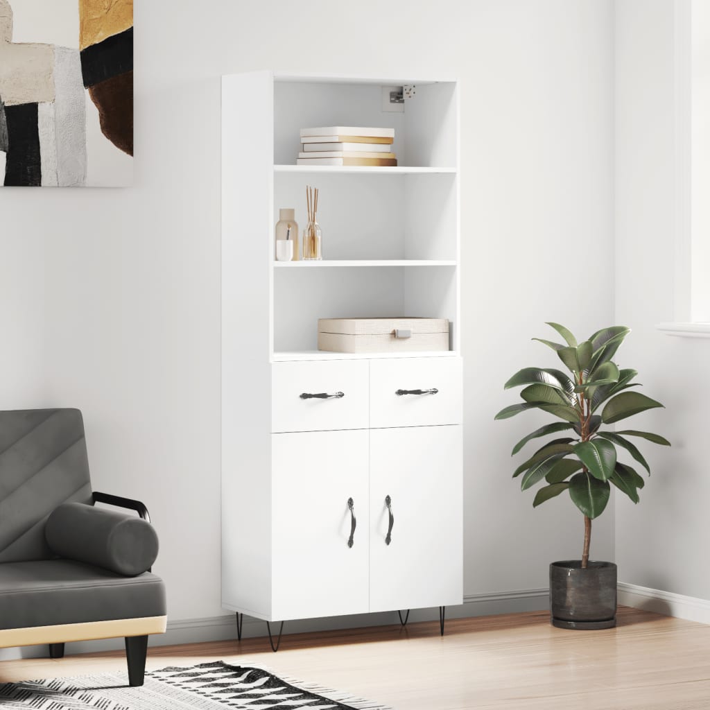 vidaXL Highboard White 69.5x34x180 cm Engineered Wood