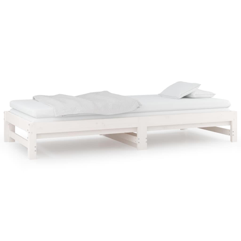 vidaXL Pull-out Day Bed without Mattress White 2x(90x200) cm