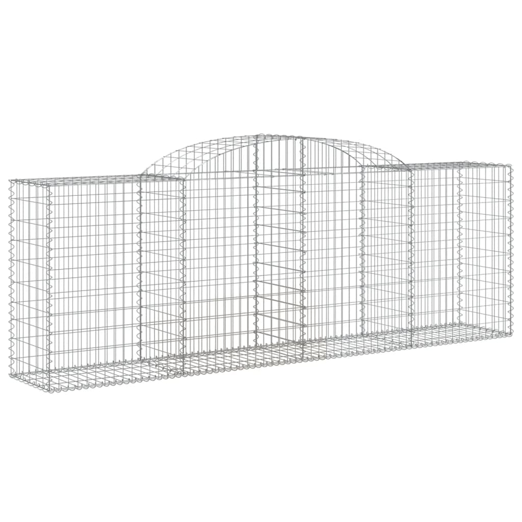 vidaXL Arched Gabion Baskets 2 pcs 300x50x100/120 cm Galvanised Iron