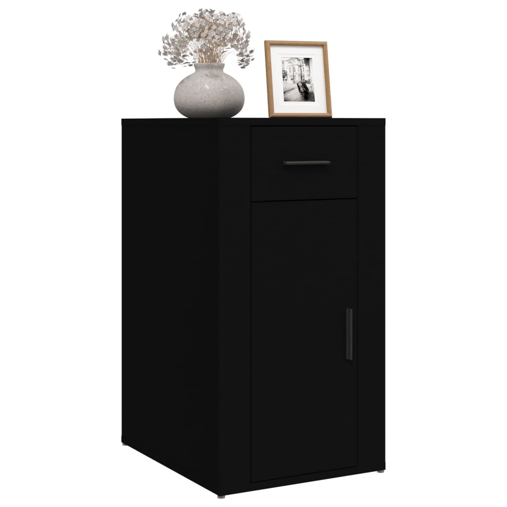 vidaXL Desk Cabinet Black 40x49x75 cm Engineered Wood