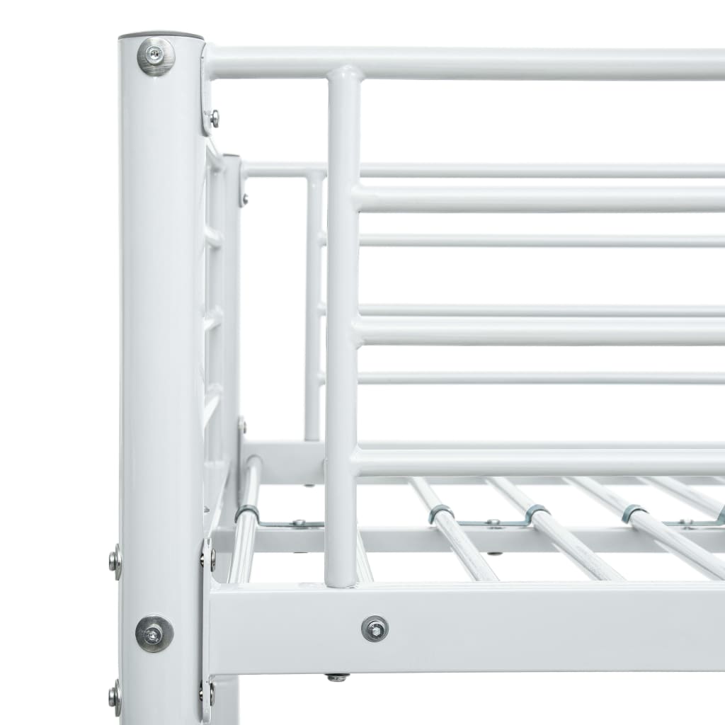 vidaXL Bunk Bed without Mattress White Metal 90x200 cm