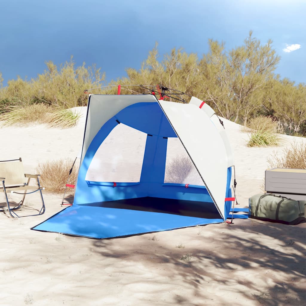 vidaXL Beach Tent 2-Person Azure Blue Quick Release Waterproof