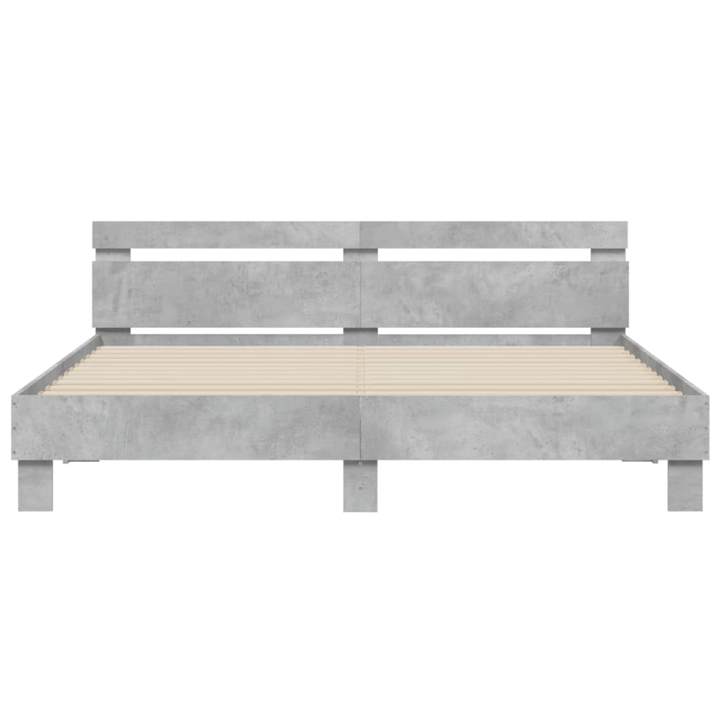 vidaXL Bed Frame without Mattress Concrete Grey 200x200 cm