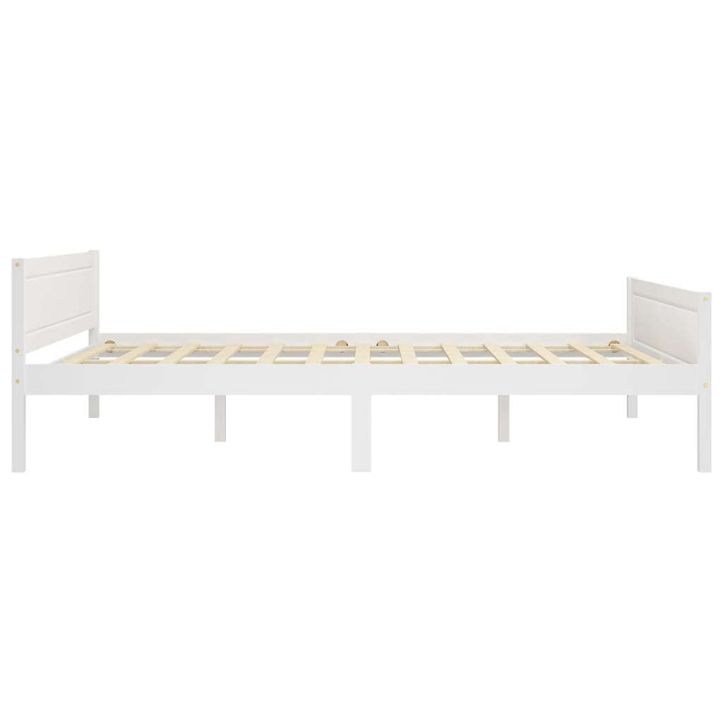 vidaXL Bed Frame Solid Pinewood White 140x200 cm