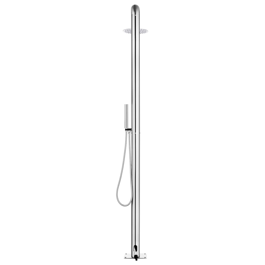 vidaXL Garden Shower with Grey Base 230 cm Stainless Steel