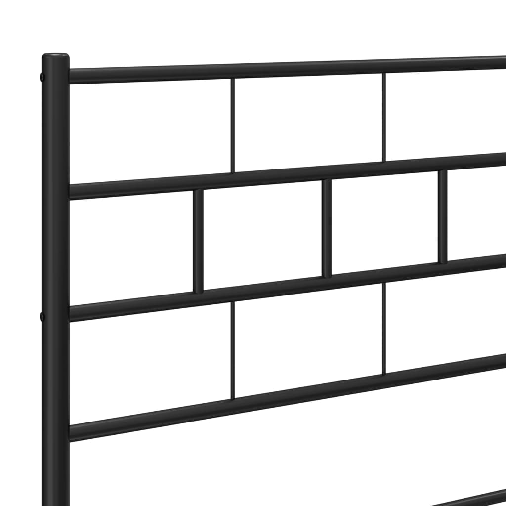 vidaXL Metal Bed Frame without Mattress with Headboard Black 80x200 cm