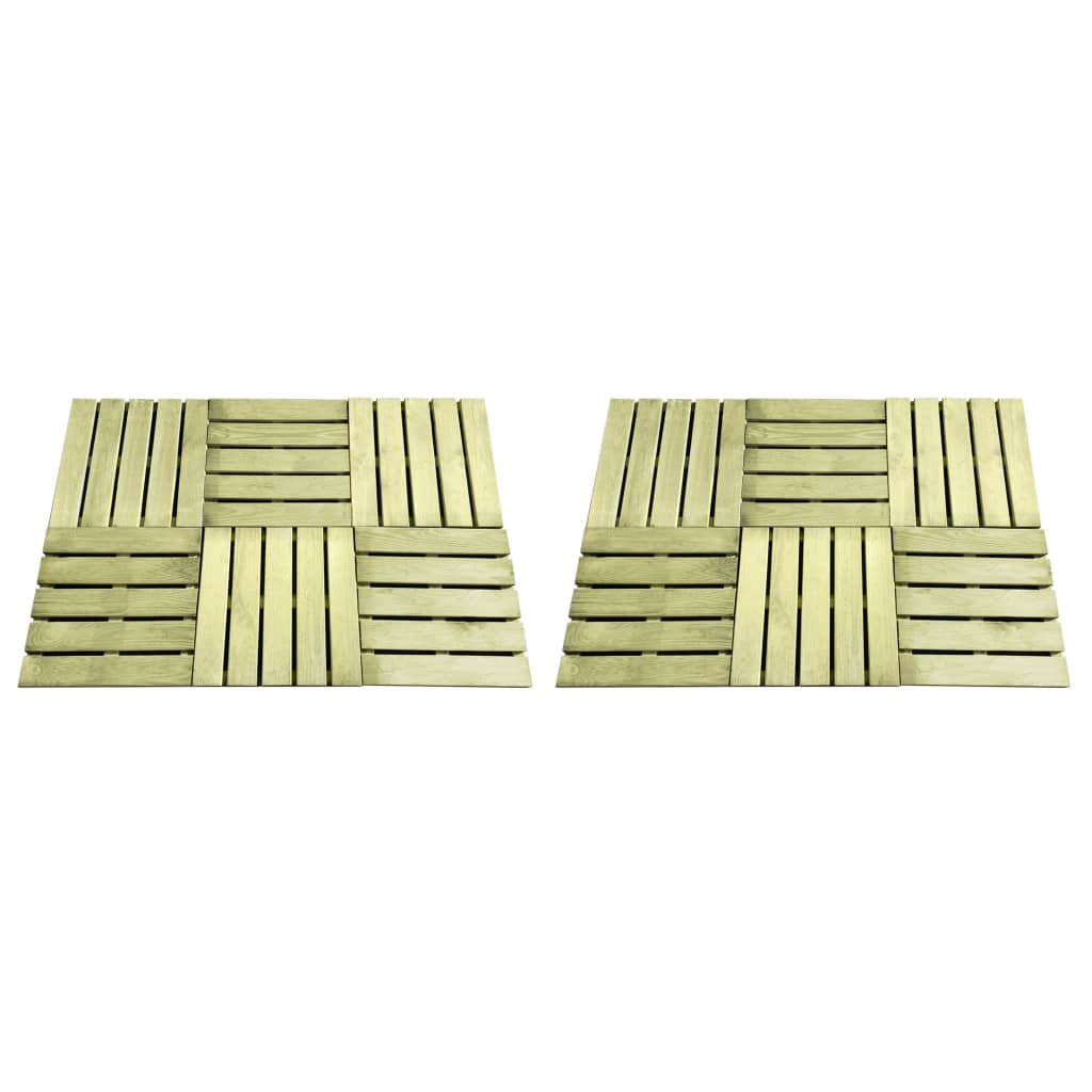 vidaXL 12 pcs Decking Tiles 50x50 cm Wood Green