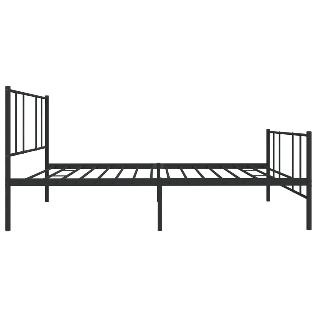 vidaXL Metal Bed Frame without Mattress with Footboard Black 100x200 cm