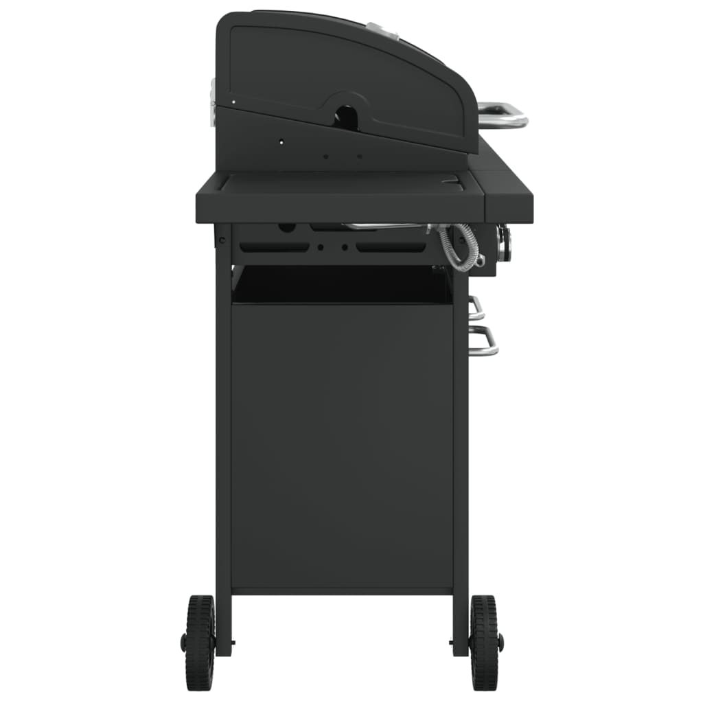 vidaXL Gas BBQ Grill with 5 Burners Black Powder-coated Steel