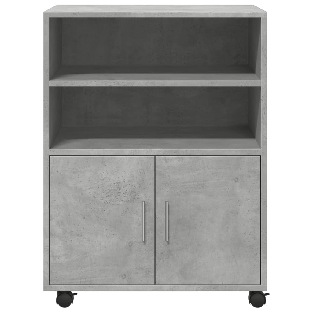 vidaXL Rolling Cabinet Concrete Grey 60x48x81 cm Engineered Wood