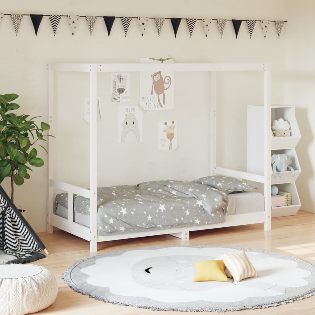 vidaXL Kids Bed Frame White 80x160 cm Solid Wood Pine