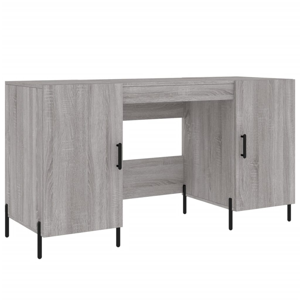 vidaXL Desk Grey Sonoma 140x50x75 cm Engineered Wood