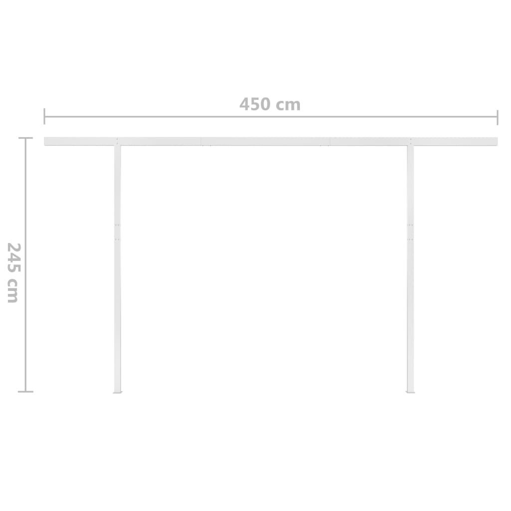 vidaXL Manual Retractable Awning with LED 5x3 m Cream