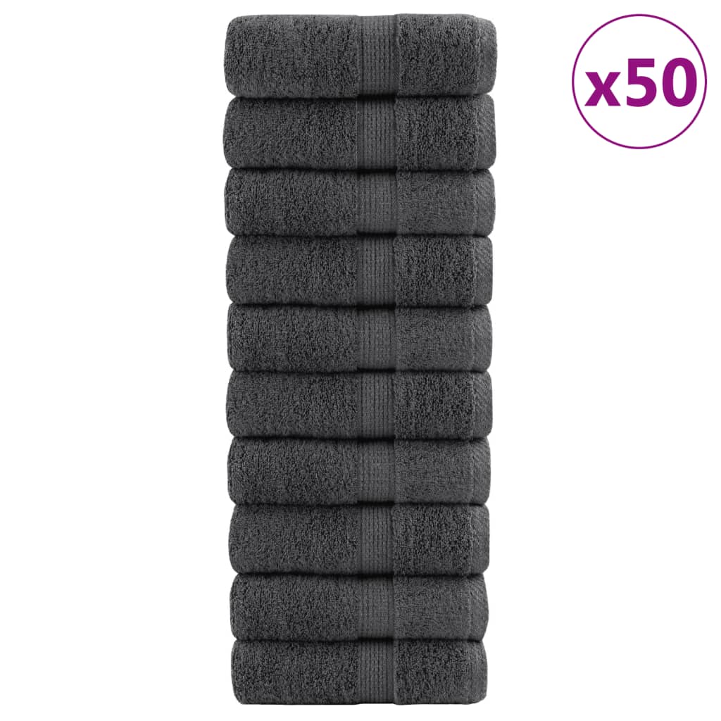 vidaXL Premium Guest Towels SOLUND 50pcs Anthracite 30x50cm 600gsm