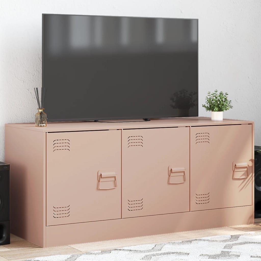 vidaXL TV Cabinet Pink 99x39x44 cm Steel