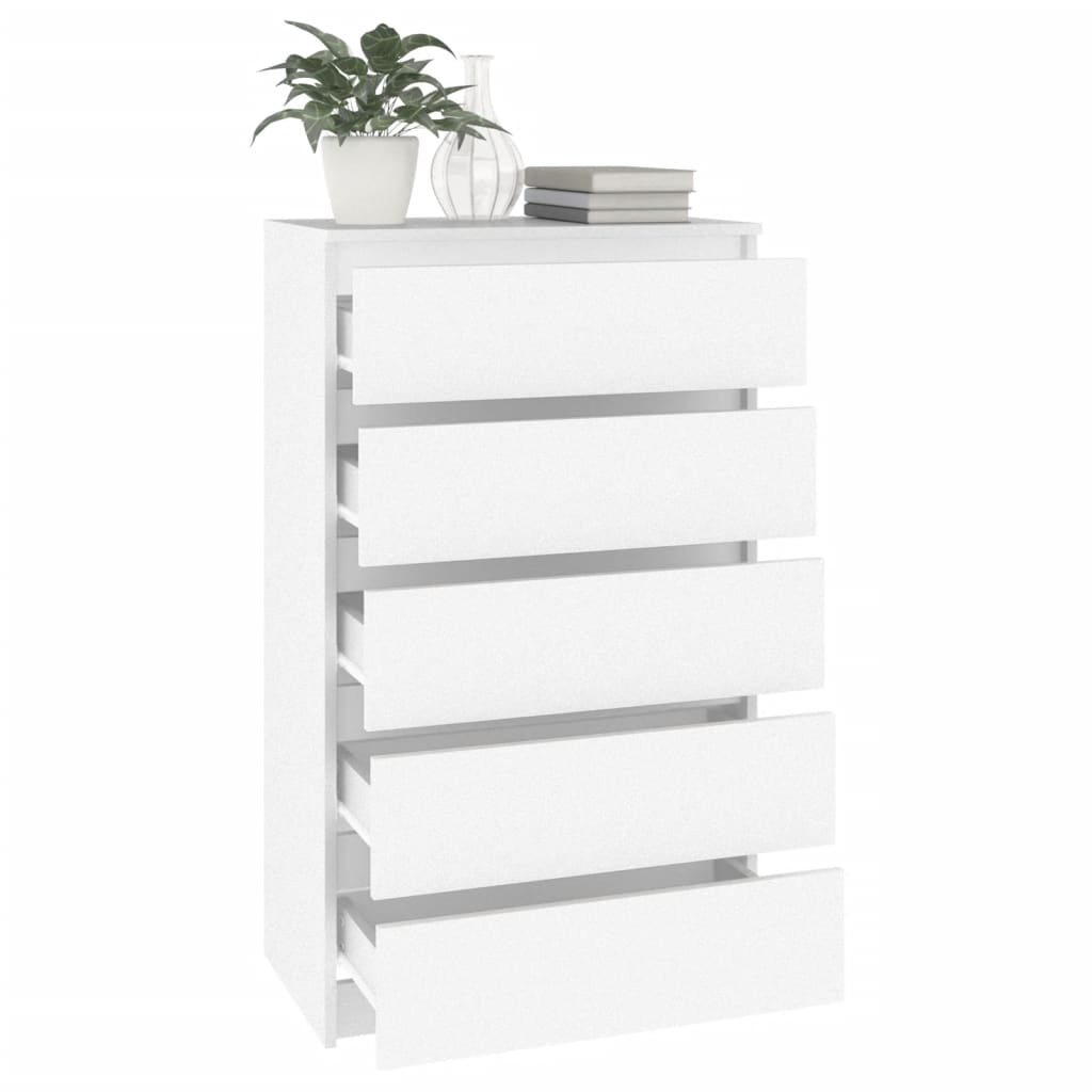 vidaXL Drawer Cabinet White 60x36x103 cm Engineered Wood