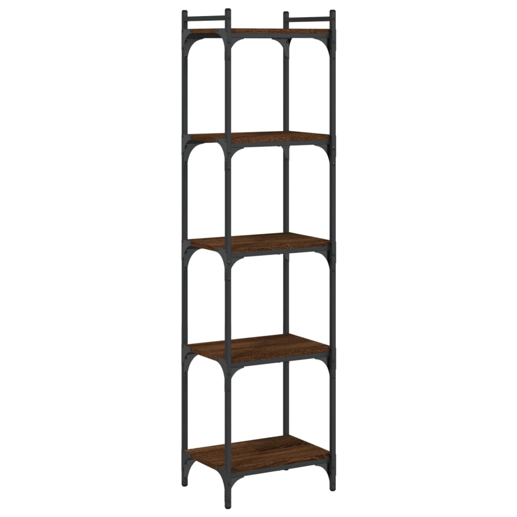 vidaXL Bookcase 5-Tier Brown Oak 40x30x154 cm Engineered Wood