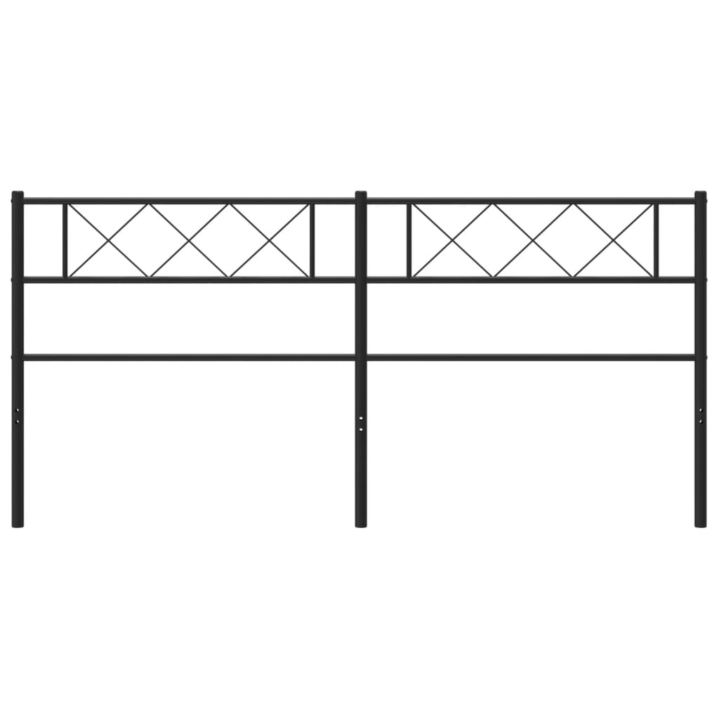 vidaXL Metal Headboard Black 200 cm