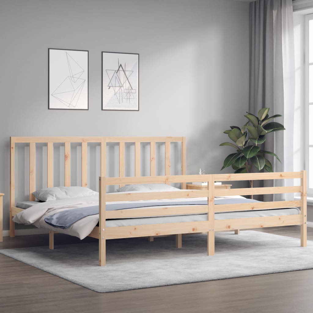 vidaXL Bed Frame without Mattress Super King Size Solid Wood Pine