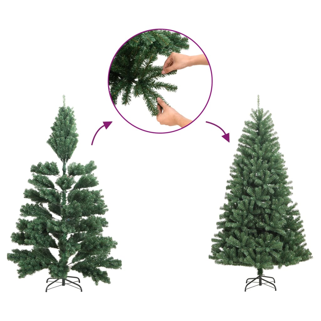 vidaXL Pre-lit Christmas Tree with Pine Cones Green 120 cm PVC&PE