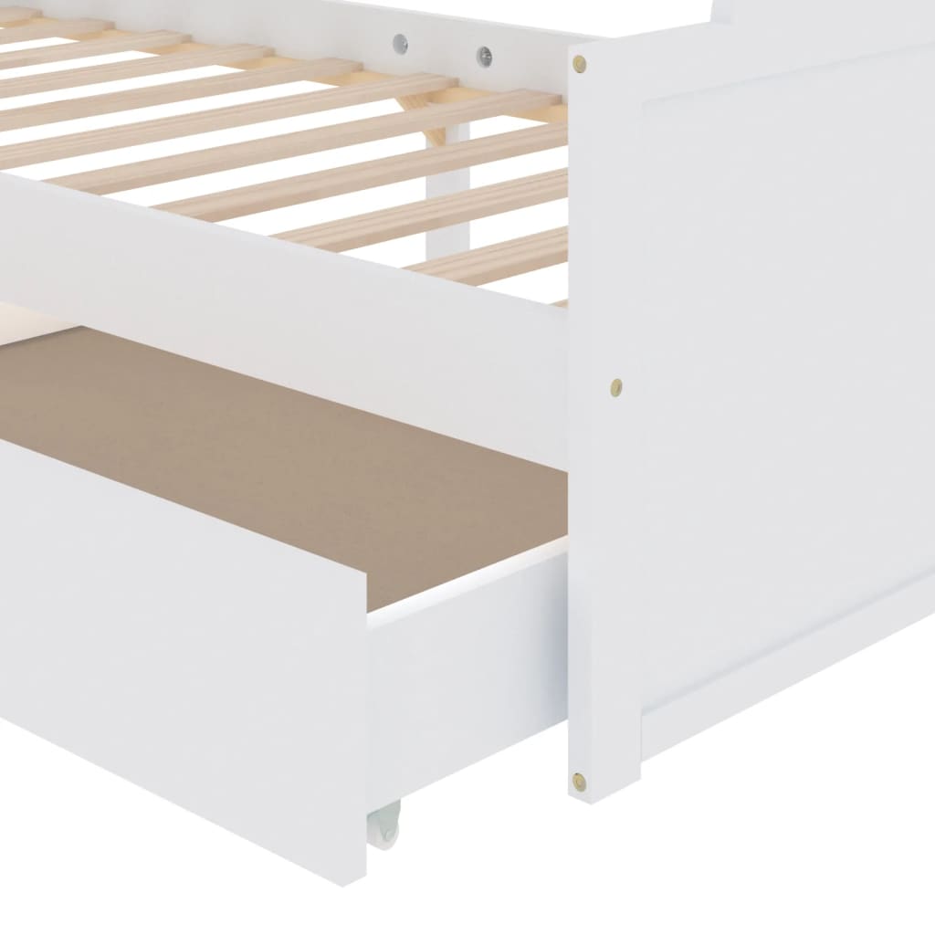 vidaXL Bed Frame without Mattress White Solid Wood Pine 90x200 cm