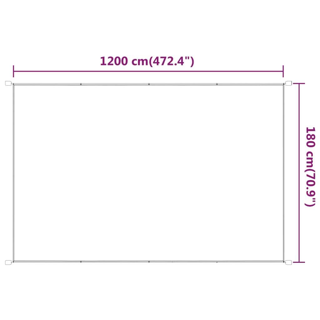 vidaXL Vertical Awning Beige 180x1200 cm Oxford Fabric