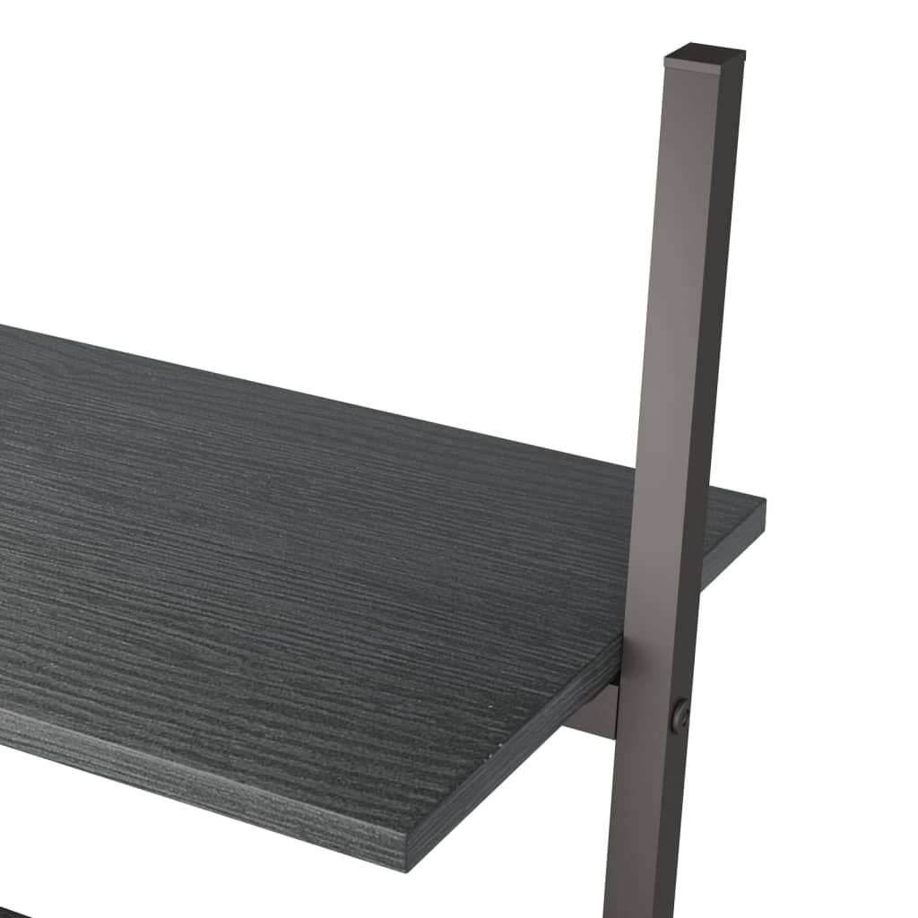 vidaXL 5-Tier Leaning Shelf Black 64x34x185.5 cm