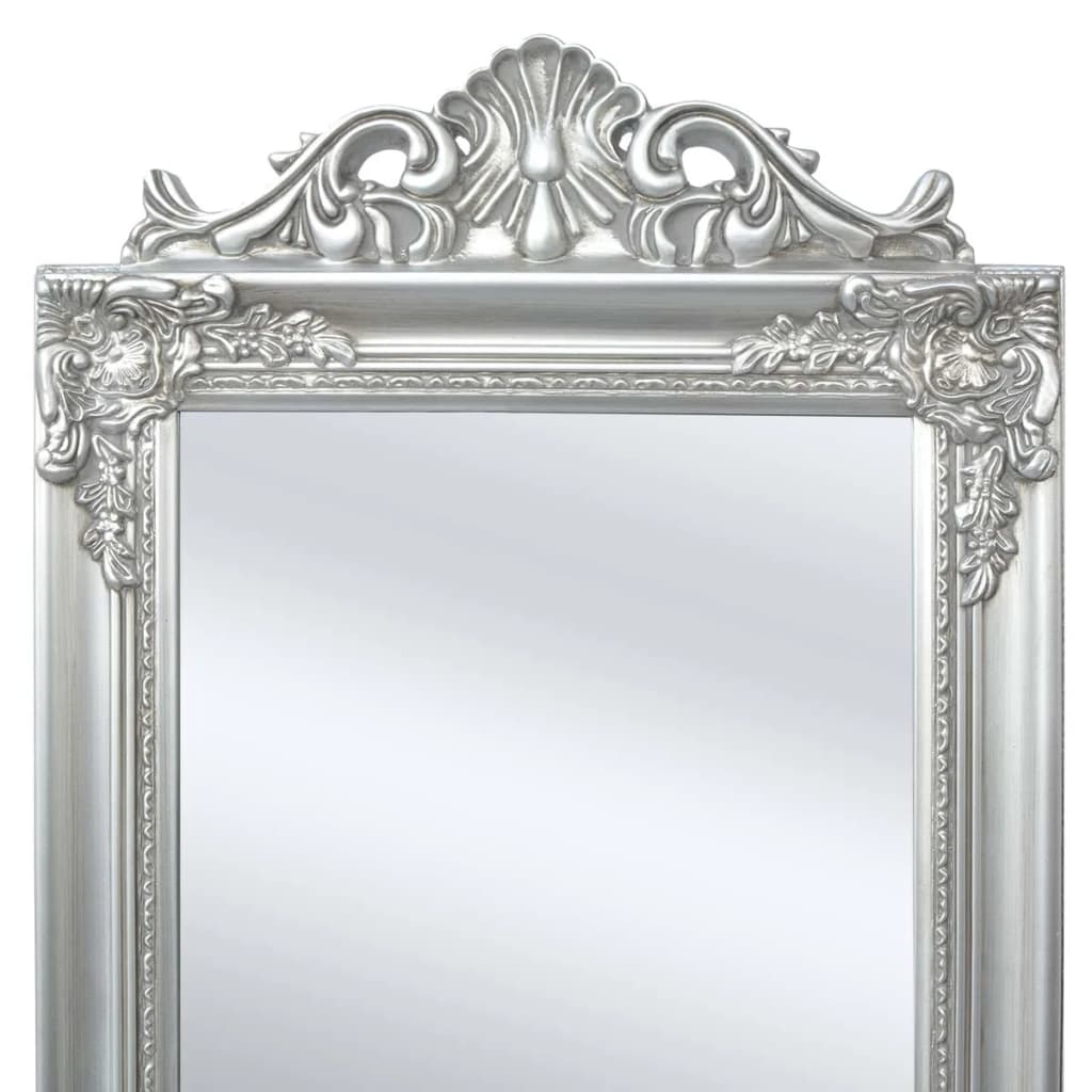 vidaXL Free-Standing Mirror Baroque Style 160x40 cm Silver