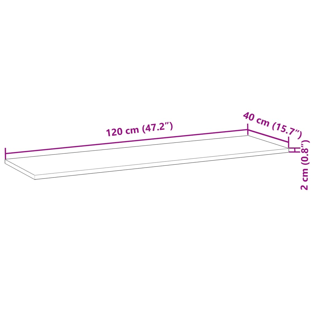 vidaXL Floating Shelf 120x40x2 cm Oil Finished Solid Wood Acacia