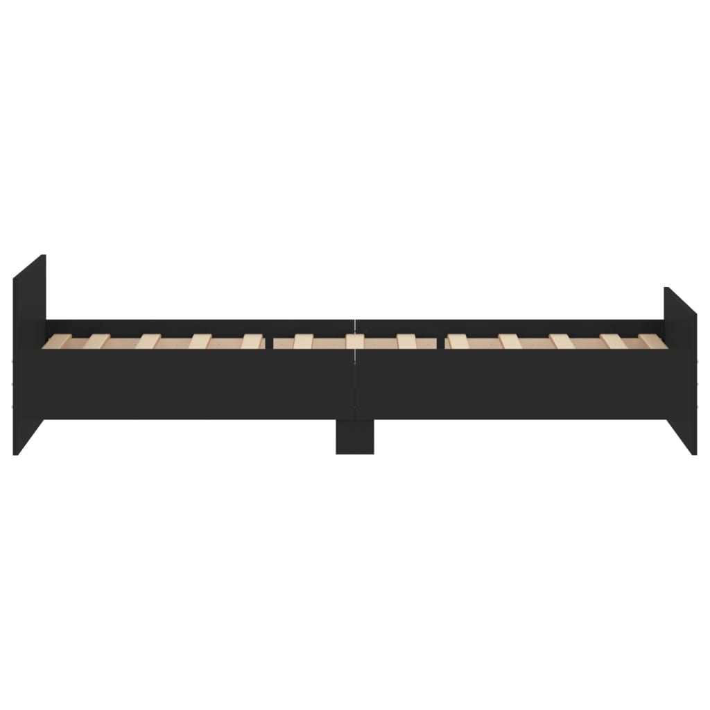 vidaXL Bed Frame without Mattress Black 90x200 cm Engineered Wood