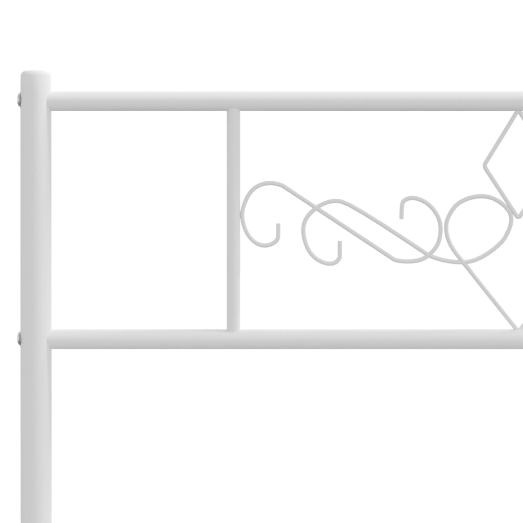 vidaXL Metal Bed Frame without Mattress with Headboard White 107x203 cm