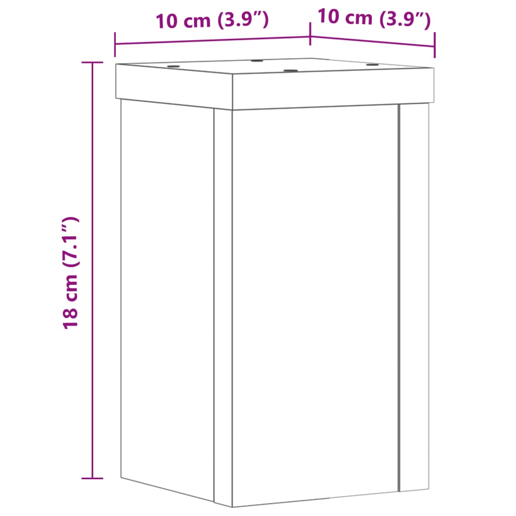 vidaXL Plant Stands 2 pcs Grey Sonoma 10x10x18 cm Engineered Wood